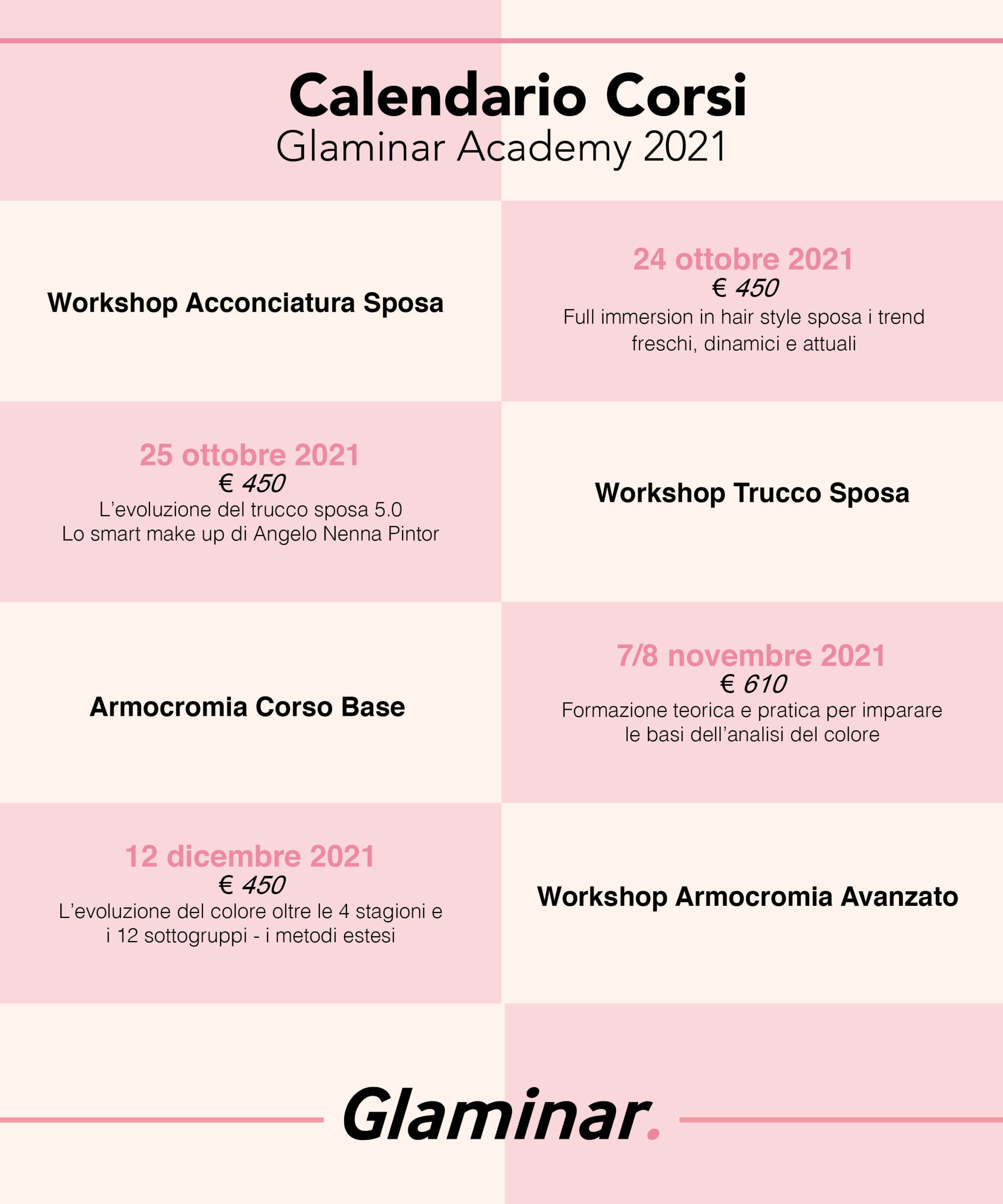 Calendario corsi armocromia 2021